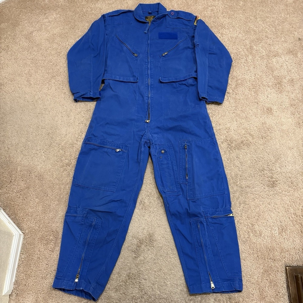Avirex US Navy Type S-36 Blue Flight Suit Size 40 Coveralls USA Military Flying